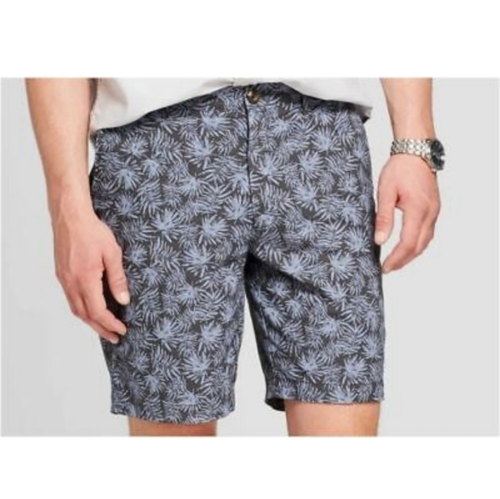 NEW Goodfellow Linden Shorts Palm Print Slim Fit 9" Inseam Mens Size 42